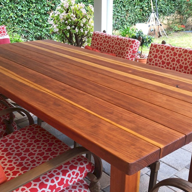 Redwood Patio Table: Custom Made Redwood Dining Tables